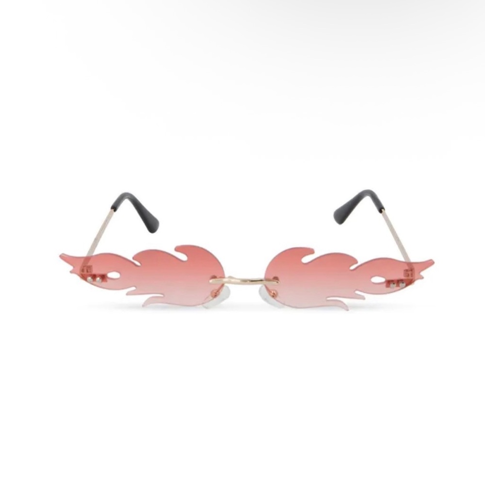 Pink Gradient Flame Rimless Sunglasses - Women Accessories